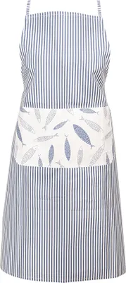 Produktbild von Clayre & Eef Küchenschürze 70x85 cm Blau Weiß Baumwolle Fische