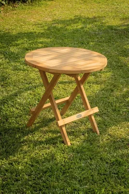 Produktbild von Teakea - Runder Teaktisch, klappbar, Ø 50 cm - Klapptisch für den Garten - Aus massivem Teakholz