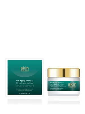 Obrázok produktu pre SKIN RESEARCH Hydratačný krém na tvár s vitamínom D, C a kyselinou hyalurónovou (proti starnutiu), 50 ml