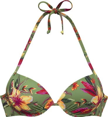 Produktbild von LASCANA Push-Up-Bikini-Top Malia salbei-pink bedruckt Größe 38 Cup B