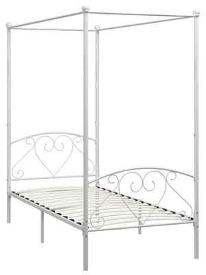 Produktbild von vidaXL Himmelbett-Gestell Weiß Metall 120 x 200 cm