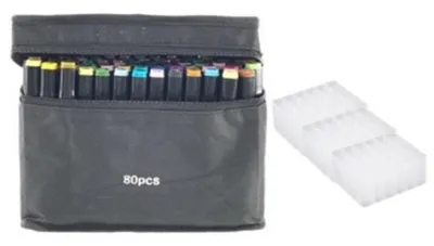 Obrázok produktu pre Obojstranné liehové popisovače v kufríku 80 + stojan