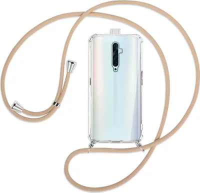 Produktbild von Handykette Backcover-Schutzhülle mit Band (Metall silberfarben) für Oppo Reno2 Z / Reno2 F - beige