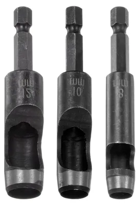 Produktbild von Lochstanzer 8mm, 10mm, 12mm für Leder mit 1/4 Zoll Sechskantschaft für Bohrer