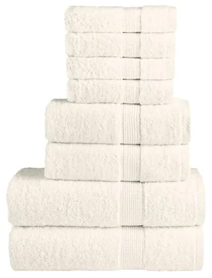 Image de vidaXL Ensemble de serviettes premium 8 pièces SOLUND Crème 600 g/m
