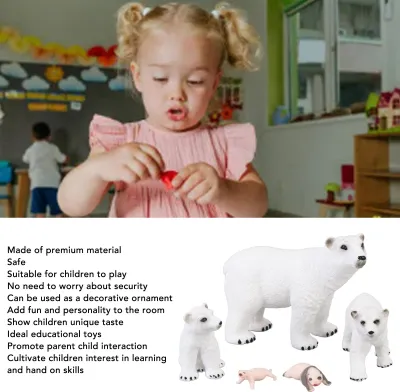 Image de 5 pièces Simulation Modèle animal Ornement ours polaire en croissance Jouet cognitif pour enfants