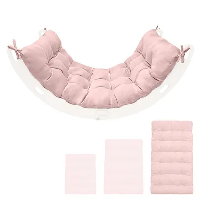 Image de MAMOI Coussin arche escalade velours, Coussin berceau bois, Tapis triangle escalade enfants, Tapis aire de jeu intérieure dès 1/2/3 ans