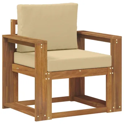 Image de Canapé d'extérieur vidaXL en bois d'acacia massif et polyester naturel