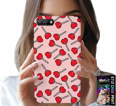 Zdjęcie produktu dla Etui Do Huawei Y6 2018 - Kobiece, Modne Wzory Lizaki W Serca Case