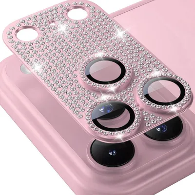 Image de Verre de protection de la caméra pour Apple iPhone 17 Pro en métal avec optique diamant rose
