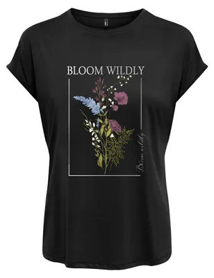 Produktbild von ONLY ONLFREE NEW S/S O-NECK TOP BOX JRS Black/Free flower XS