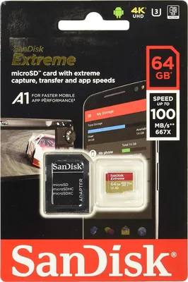 Produktbild von SanDisk Extreme - 64GB - MicroSDXC - Klasse 10 - UHS-I - 100MB/s - 60MB/s