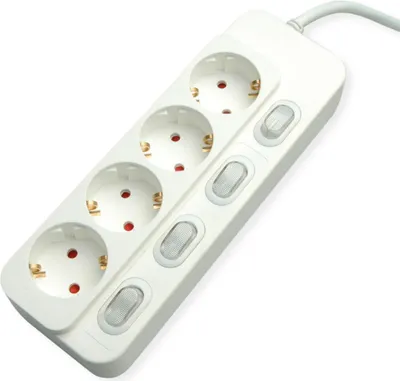 Immagine prodotto di VALUE Tischsteckdosenleiste 4x mit Schalter 6m - Steckdosenleiste (19.99.0942)