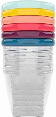 Imagen del producto de Babymoov Babybols: Contenedores herméticos para alimentos para bebés, con tapa de rosca, juego de 6 unidades, 250 ml. (Juego de 6 unidades) Juego de 6 unidades