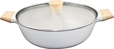 Produktbild von HotPot Shabu Topf mit Trennwand 7 L, 30cm, Suppen-,Kochgeschirr, Granitbeschichtung, alle Herdarten