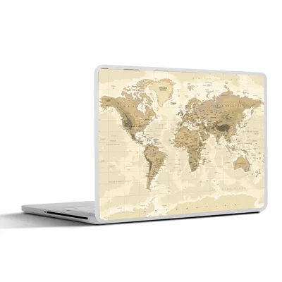 Produktbild von MuchoWow® Laptop Aufkleber Sticker Cover Karte - Welt - Jahrgang 30x22 cm - Laptop-Sticker