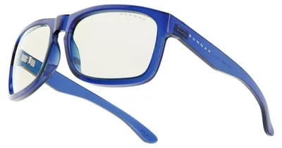 Obrázek produktu pro GUNNAR Gamingové a počítačové brýle – model Intercept, barva rámu: Crystal Cobalt, barva skel: čirá (blokuje 35 % modrého světla a 100 % UV záření) – brýle s filtrem modrého světla – patentované skla