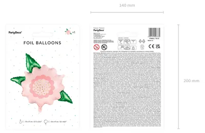Obrázok produktu pre Ružový balón s kvetmi, 70x62 cm