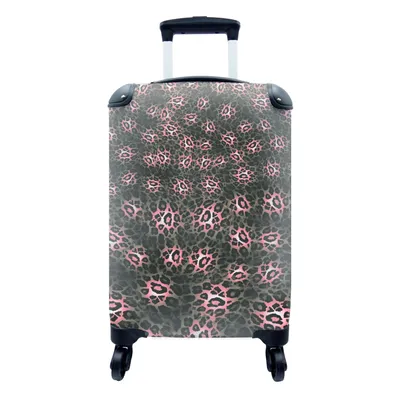 Produktbild von MuchoWow® Koffer Handgepäck Trolley Rollkoffer Kleine Reisekoffer mit 4 Rollen - Pantherdruck - Pastell - Muster - Cabin Size < 55x40x23 cm & 55x40x20 cm - Fotokoffer - Kabinenkoffer - Boardgepäck - Reise-Box - Reisekoffer - Reisegepäck - Koffer mit Bild - Trolley für Kinder