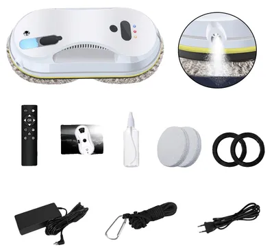 Image de Robot de nettoyage de fenêtres, pulvérisateur à ultrasons, télécommande, BLANC