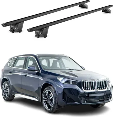 Image de Barres de toit transversales pour BMW X1 U11 2023-2025 Alu Noir 2 pièces ABE