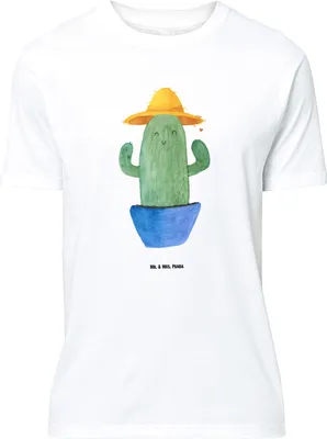 Produktbild von Mr. & Mrs. Panda Größe XL T-Shirt Kaktus Hut - Weiß - Geschenk, Kakteen, Tshirt, Spruch, Weltreise, Reisen, Weltenbummler, Shirt, Geschenkidee, mit