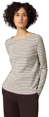Productafbeelding van Street One gestreept T-shirt, kleur: licht terracotta bruin, maat: 40