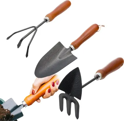 Obrázek produktu pro Třídílná sada zahradního nářadí: osivo, pěstování květin, rýč na kypření půdy, překopávání, sázení květin