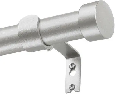 Produktbild von Ibenzoa® Gardinenstange silber – verstellbar 80–148 cm, für Fenster 50–138 cm, Metall Ø25/22 mm (0,6 mm), bis 15 kg, teleskopisch, elegante Endkappen