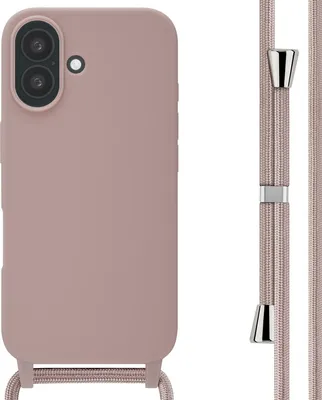 Zdjęcie produktu dla imoshion Silikonowe etui ze sznurkiem do Apple iPhone 16 - Piaskowy róż