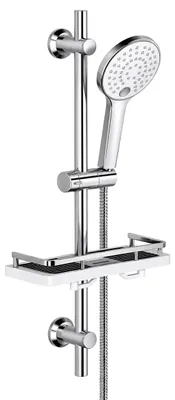 Duschstangen-Set 70 cm Edelstahl mit Handbrause und Ablage