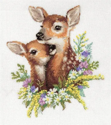 Produktbild von Panna Kreuzstichset "Hirschbabies" 28.5x34cm, Zählmuster