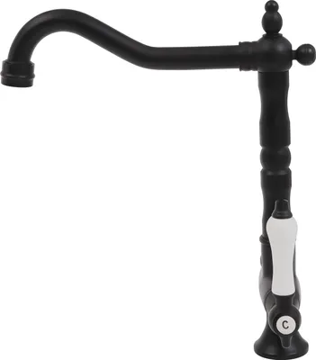 Zdjęcie produktu dla Antyczne baterie kuchenne Obrotowa bateria zlewozmywakowa 360° Dwuuchwytowa bateria zlewozmywakowa Nostalgia Bateria zlewozmywakowa wysokociśnieniowa Wysoka wylewka Czarny