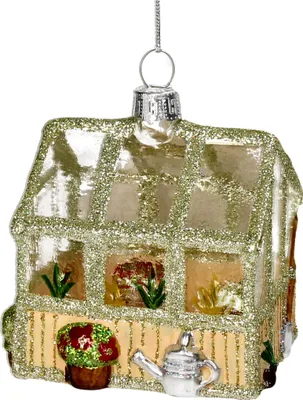 Produktbild von Christbaumschmuck Glas 7m Gartenhaus Figur Gold