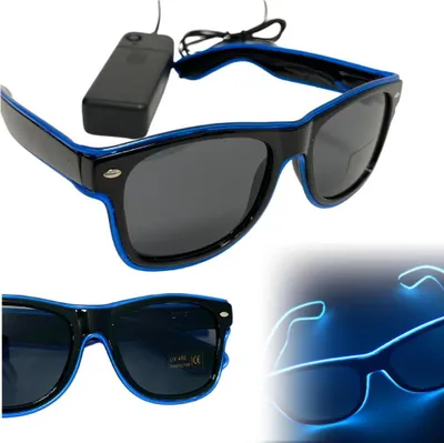 Produktbild von Leuchtende Brille LED-Gadget Party lustige blaue Rahmen St. Andrew's Day