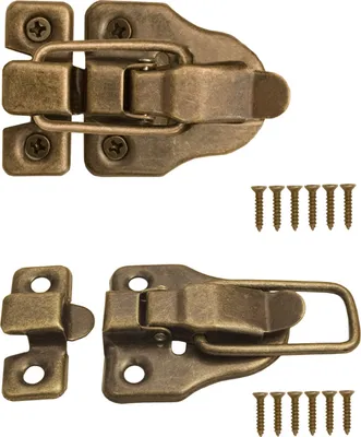 Produktbild von 'FUXXER® - 2x Verschlüsse für Truhen, Kisten, Boxen, Koffer, Metall-Beschläge, Vintage Messing Design'