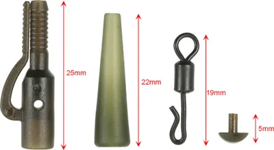 Obrázek produktu pro 120ks/30Set Rybářská sada Bezpečnostní klipy ocas gumové trubky s kolíky otočné kaprařské terminál Tackle Tool příslušenství