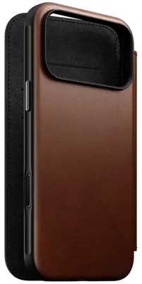 Produktbild von Handyhülle mit Klappe für iPhone 18 Pro Max / 17 Pro Max, Nomad Modern Leather Folio mit MagSafe, Braun