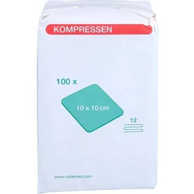 Immagine prodotto di Compresse di garza 10x10 cm non sterili a 12 pieghe verdi 100 pz