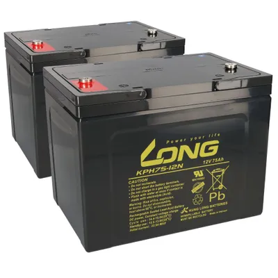 Produktbild von Bleiakku 2x 12V 75Ah kompatibel zu Rollstuhl E-Mobil Seniorenmobil u.a.
