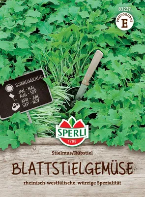 Produktbild von SPERLI Blattstielgemüsesamen Stielmus Rübstiel Brassica rapa 3-4 lfd. Meter
