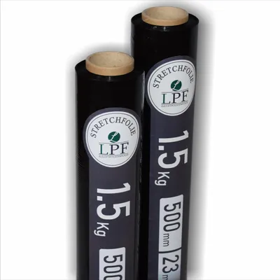 Produktbild von 2x Stretchfolie Wickelfolie schwarz 1,5Kg, Breite 500mm