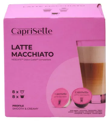 Produktbild von Kaffeekapseln kompatibel mit NESCAFÉ® Dolce Gusto® Caprisette Latte Macchiato, 8+8 Stk.