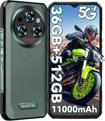 Produktbild von OUKITEL WP35 Pro Outdoor Smartphone 5G 36GB+512GB Android 14 Outdoor Handy Ohne Vertrag Nachtsicht ,11000mAh 6,6” FHD+ IP68 GPS NFC, Grün