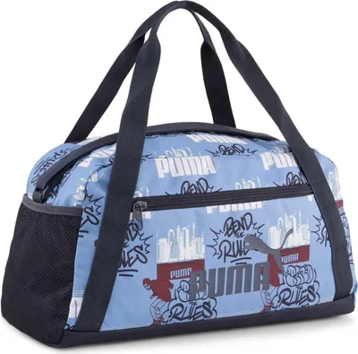 A Puma sport bag with a graphic print.