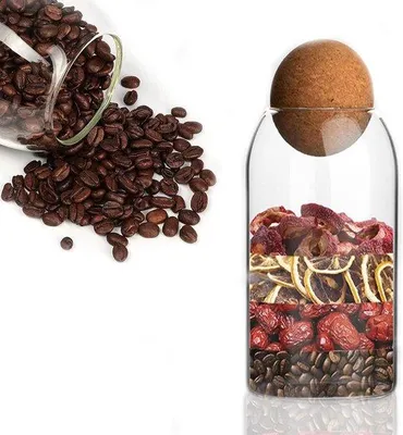 Image de Bocal en verre avec couvercle à bille, 800 ml, pour la cuisine et le thé