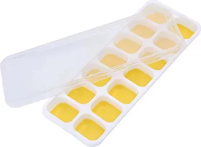 Produktbild von Eiswürfelschalen aus Silikon für den Kühlschrank, mit Deckel, BPA-frei, große, quadratische Eiswürfelschale, leicht zu lösen, stapelbare Eisschale