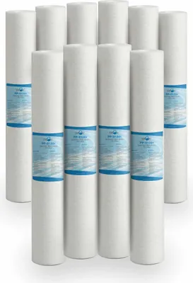 Produktbild von Bellerofonte Sedimentfilter Wasserfilter schmelzgeblasene Filter 20 Zoll 1 Mikron in Polypropylen. Entfernt Sand, Rostpartikel und schwebende Verunreinigungen bis zu 1 Mikron, 10 Stücke