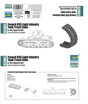 Produktbild von Trumpeter French R35 Light Infantry Tank Track Lin 1:35, 02061