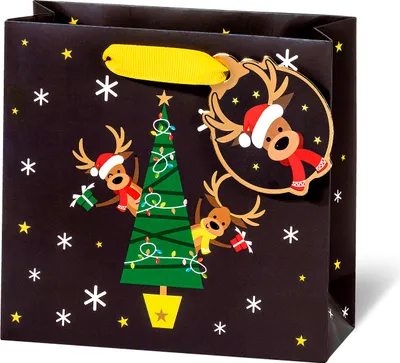 Produktbild von Weihnachten - Geschenktasche - klein Format - 14,5 x 15 x 6 cm -Xmas Deers